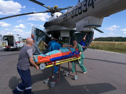 Медицинская эвакуация пациента с тяжёлыми травмами после ДТП из Рязанской области