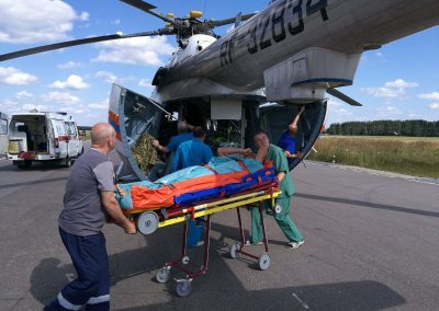 Медицинская эвакуация пациента с тяжёлыми травмами после ДТП из Рязанской области